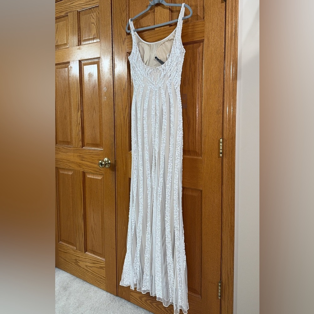 Women’s Formal Dress BG Haute 48722SC Sequined Size 10 Gown Ivory/Nude NEW - Picture 10 of 16